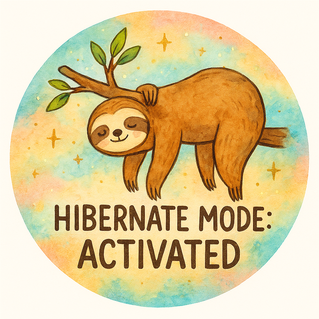 Custom Design – Sloth hanging from a branch: 'Hibernate Mode: Activated.' - - Topperswap