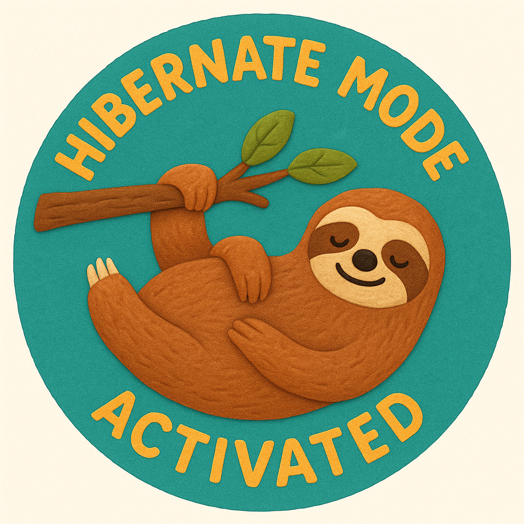Custom Design – Sloth hanging from a branch: 'Hibernate Mode: Activated.' - - Topperswap