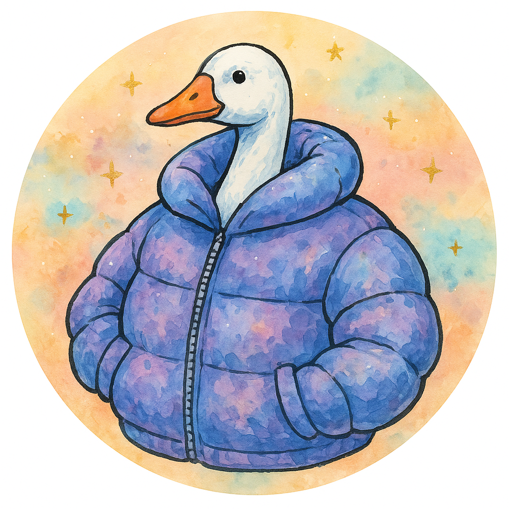 Custom Design – A silly goose in a big puffy winter jacket. - - Topperswap