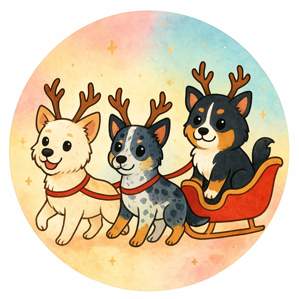 Custom Design – My pets dressed as reindeer pulling a sleigh - - Topperswap