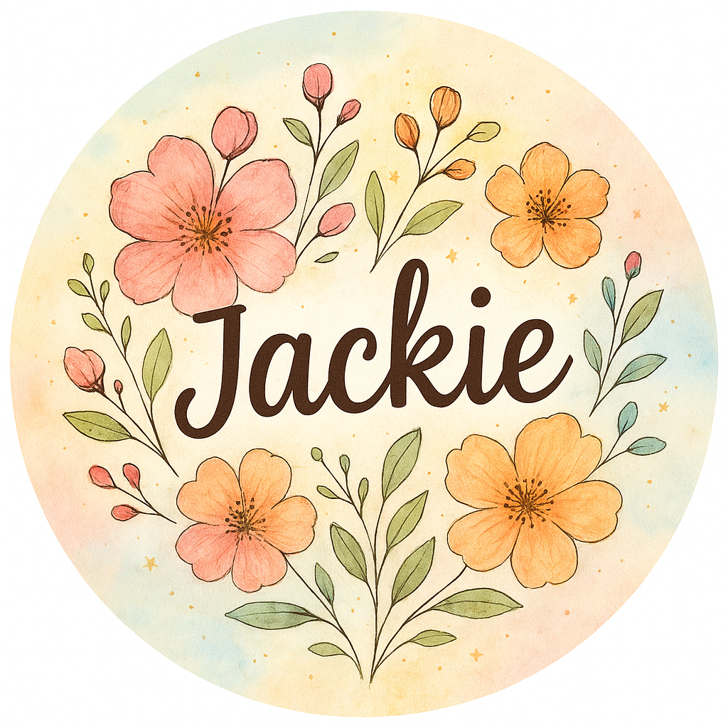A personalized design prominently featuring the name "Jackie…