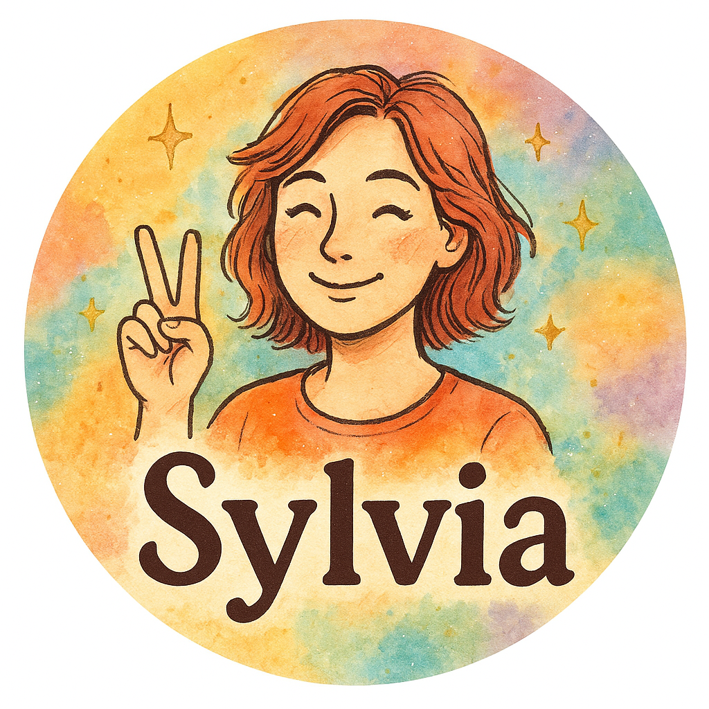 Sylvia with a peace sign Include the exact name "Sylvia" pro…