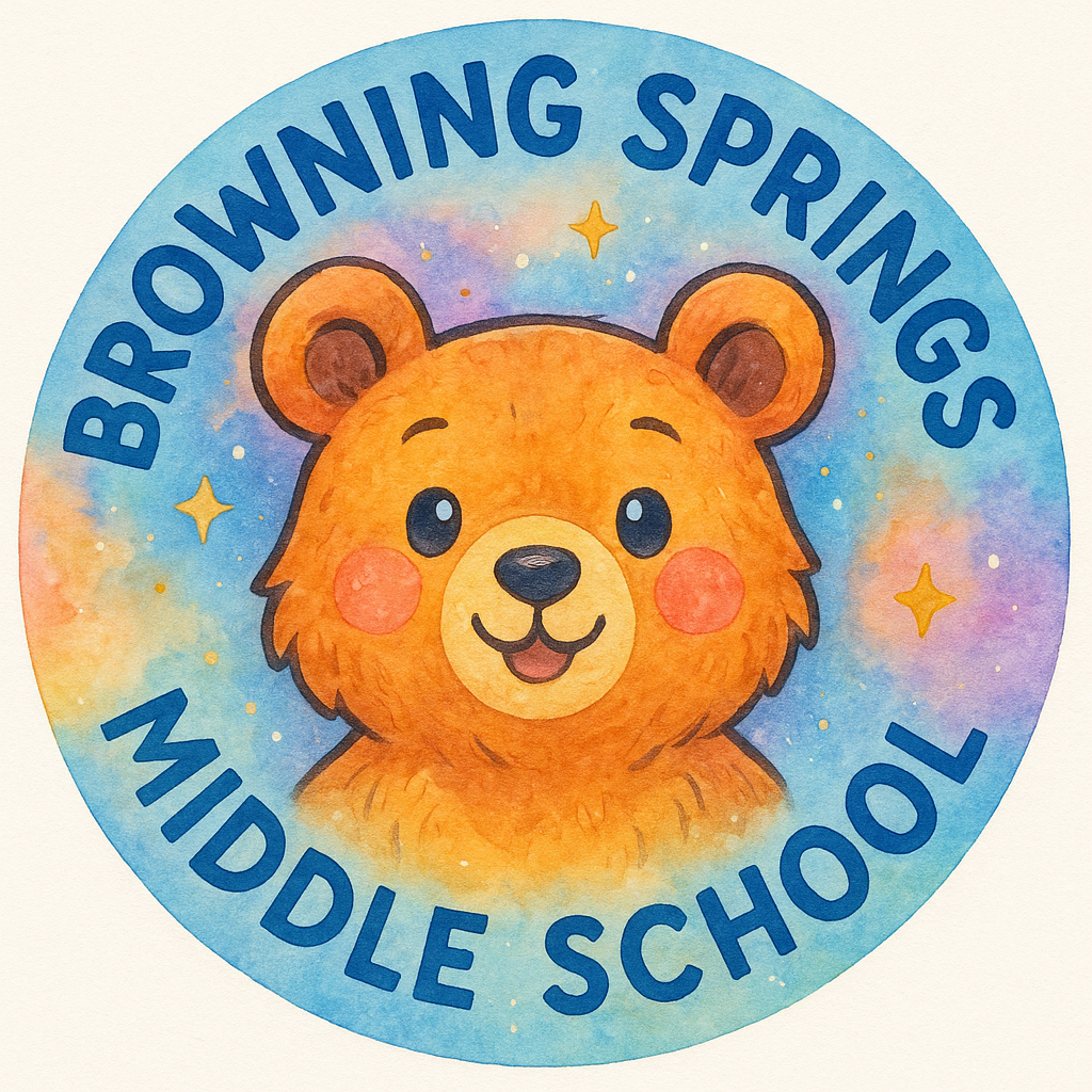 Bear head in the middle with Browning Springs Middle School…