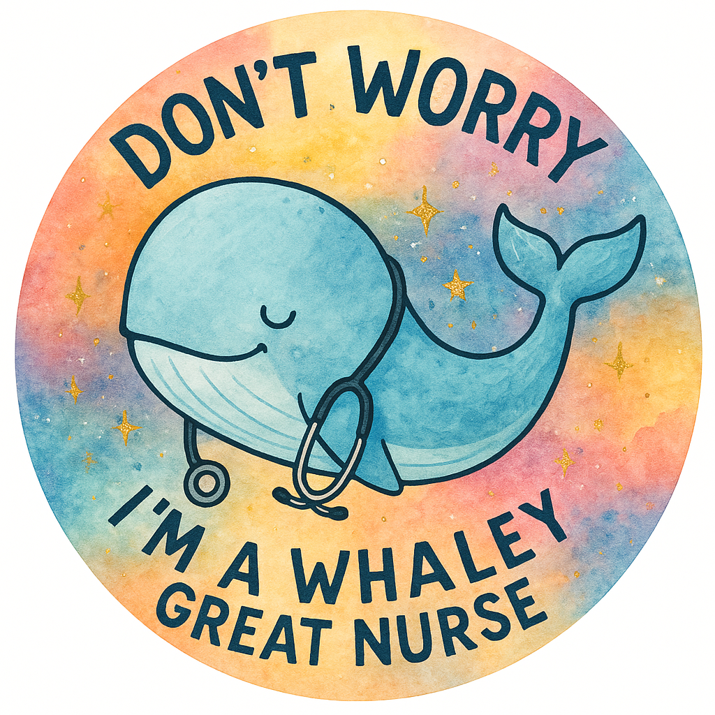 A whale wearing a stethoscope in front of a cosmic backgroun…