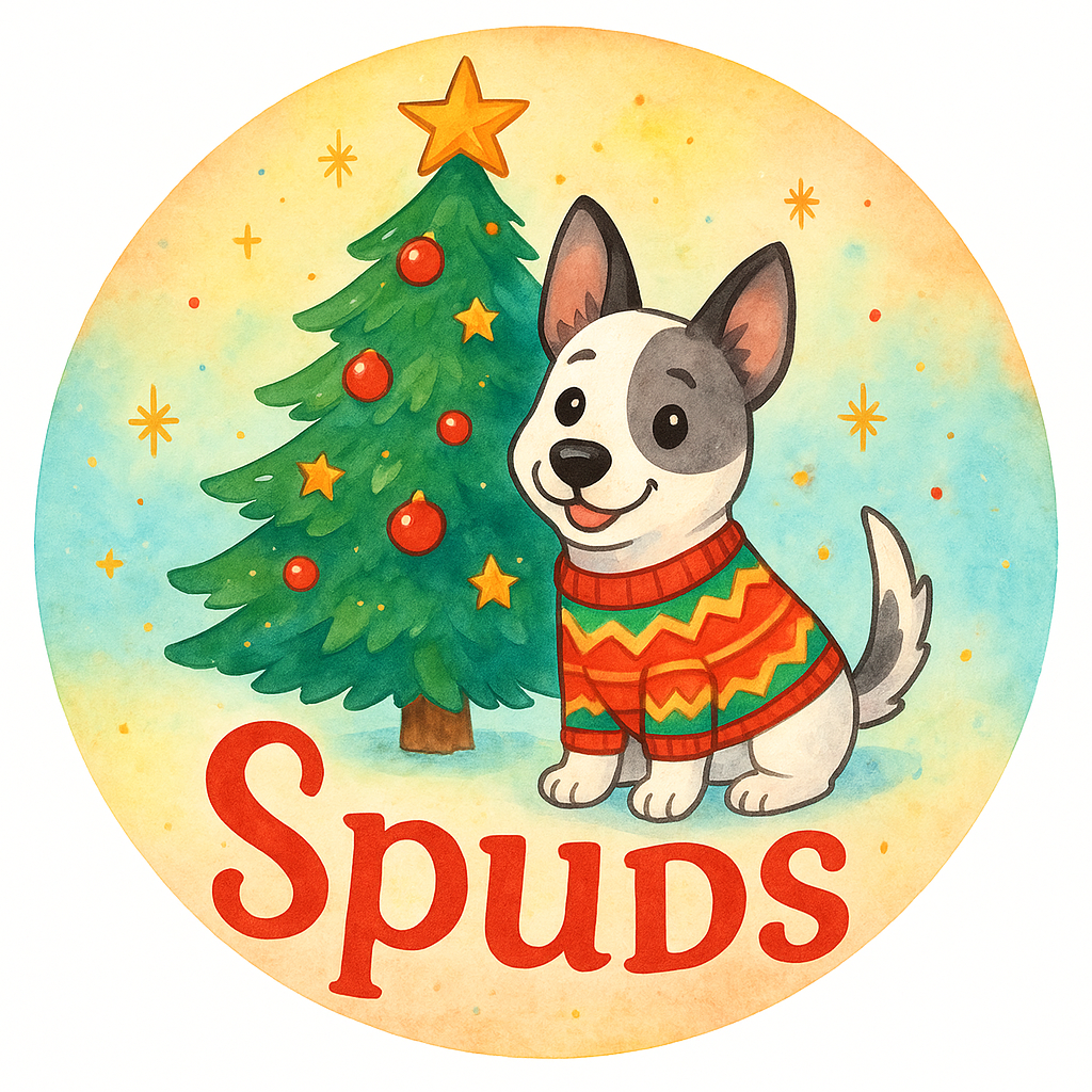 Spuds under a Christmas tree