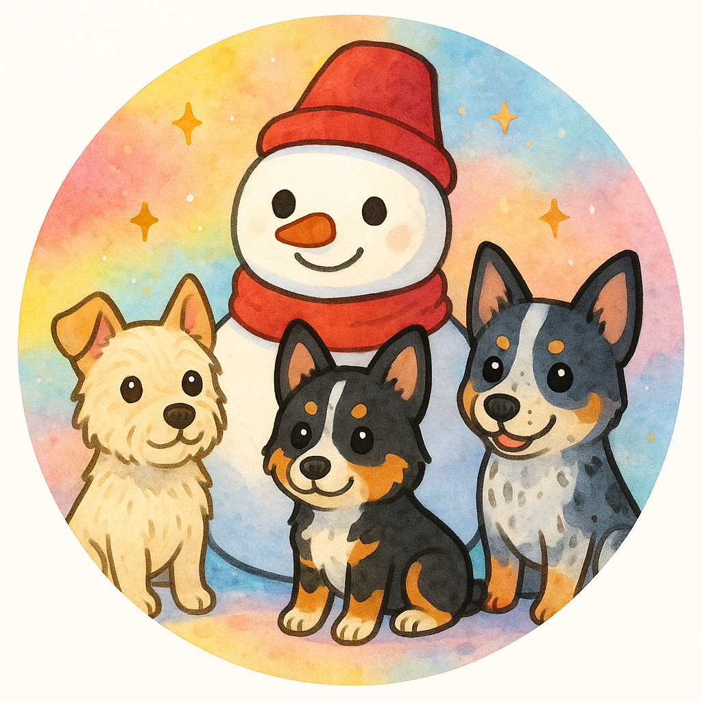 My pet and a snowman