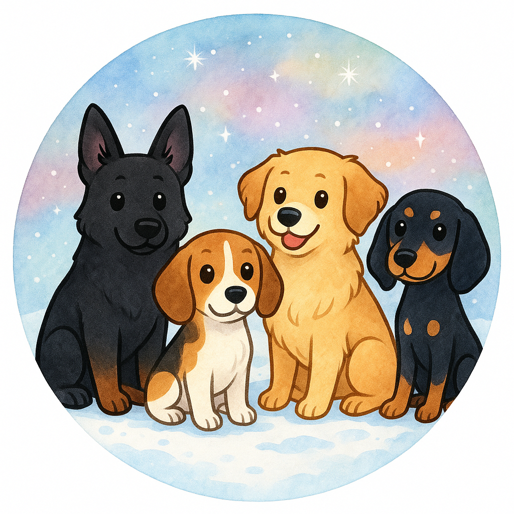 My pets sitting in snow