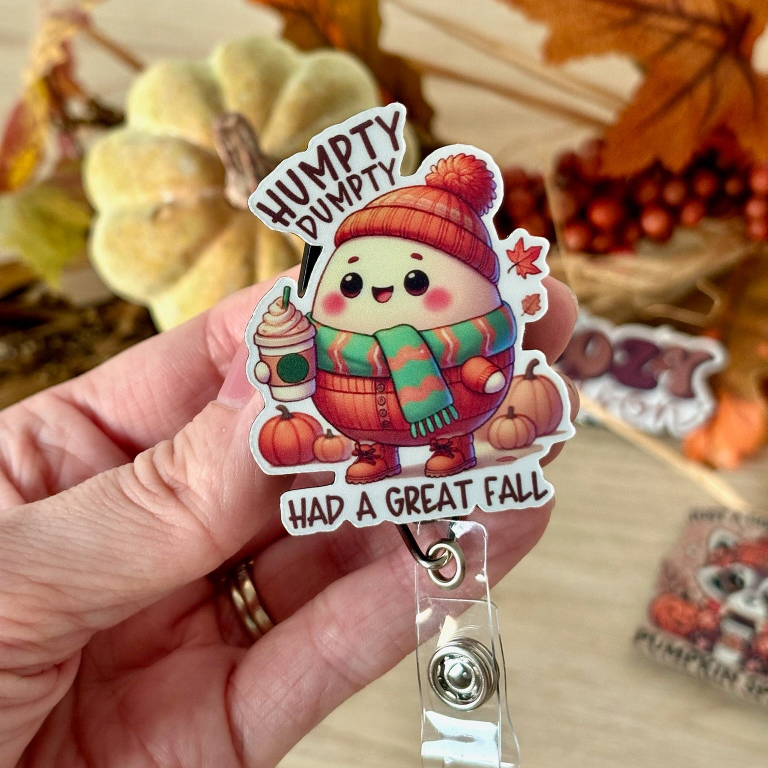 Humpty's Great Fall Pop Topper Swapfinity Retractable ID Badge Reel - - Topperswap