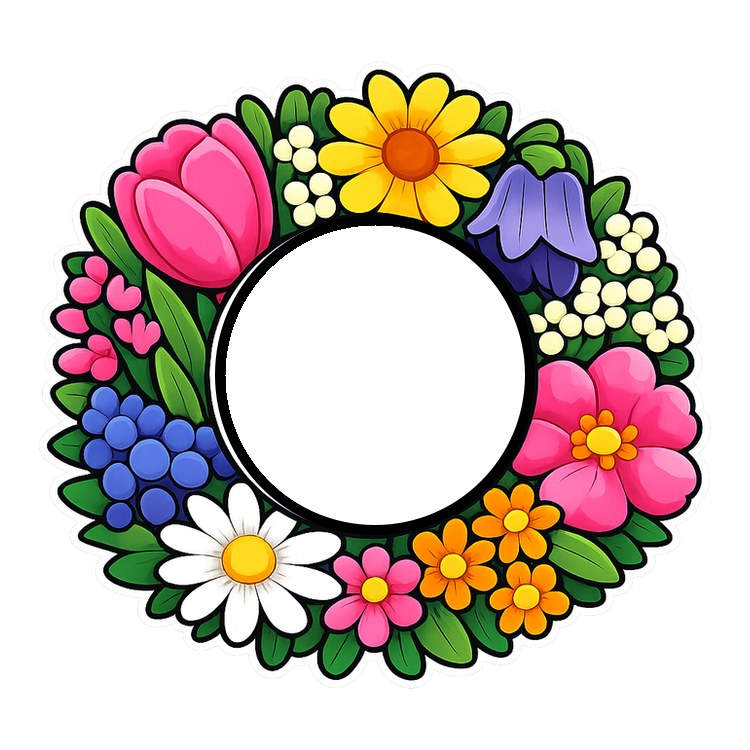 Swapper Frame - Floral Puffy-Sticker - - Topperswap