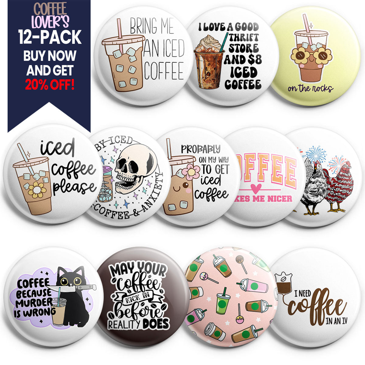 Coffee Lover's Delight Topper 12-Pack (Save 20%) - Classic Shine - Topperswap