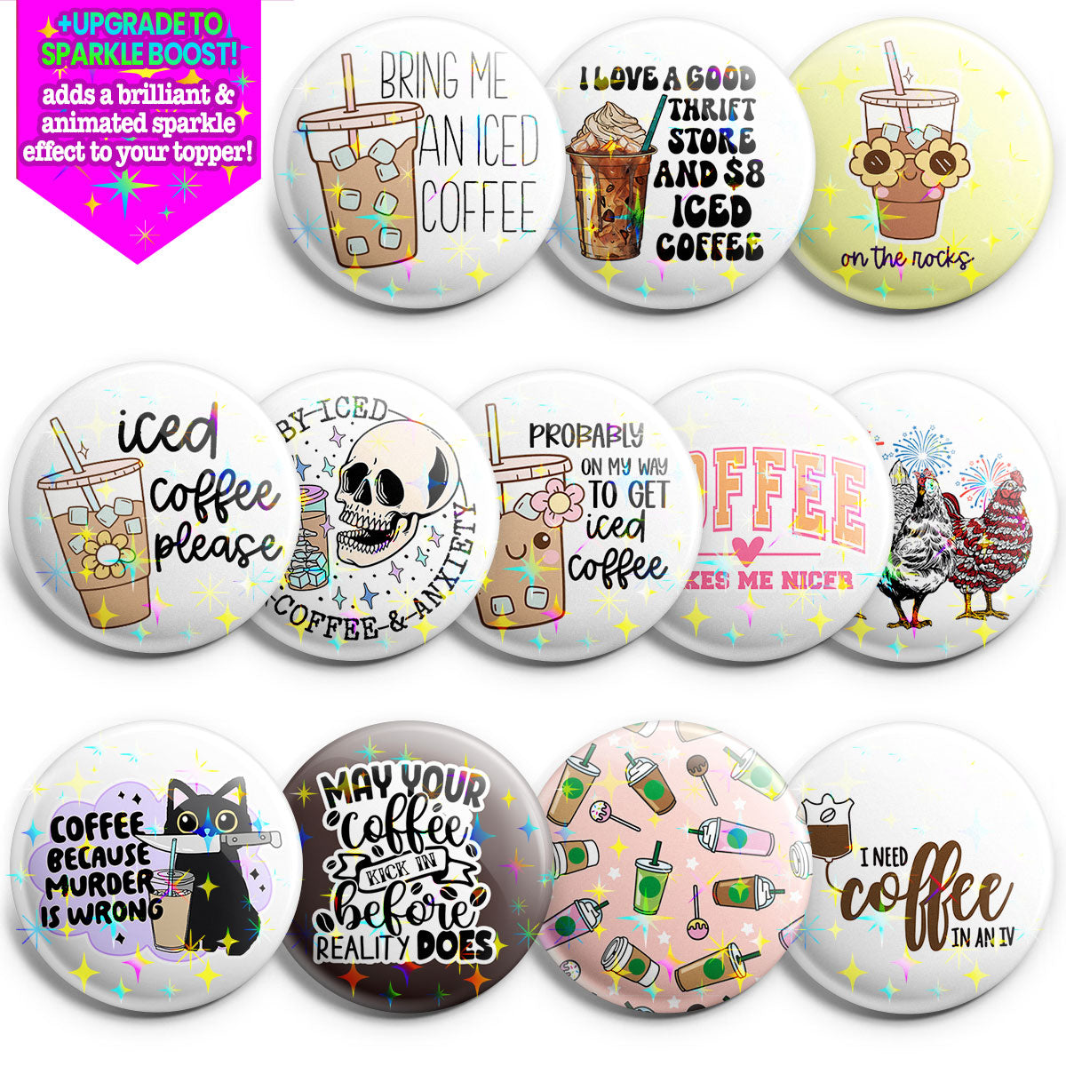 Coffee Lover's Delight Topper 12-Pack (Save 20%) - Make Them Sparkle - Topperswap