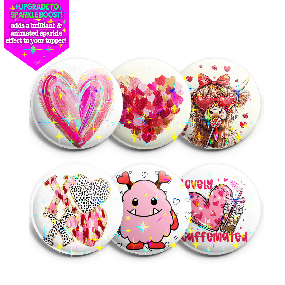 Sweet & Sassy Valentine Topper 6-Pack (Save 15%) - - Topperswap