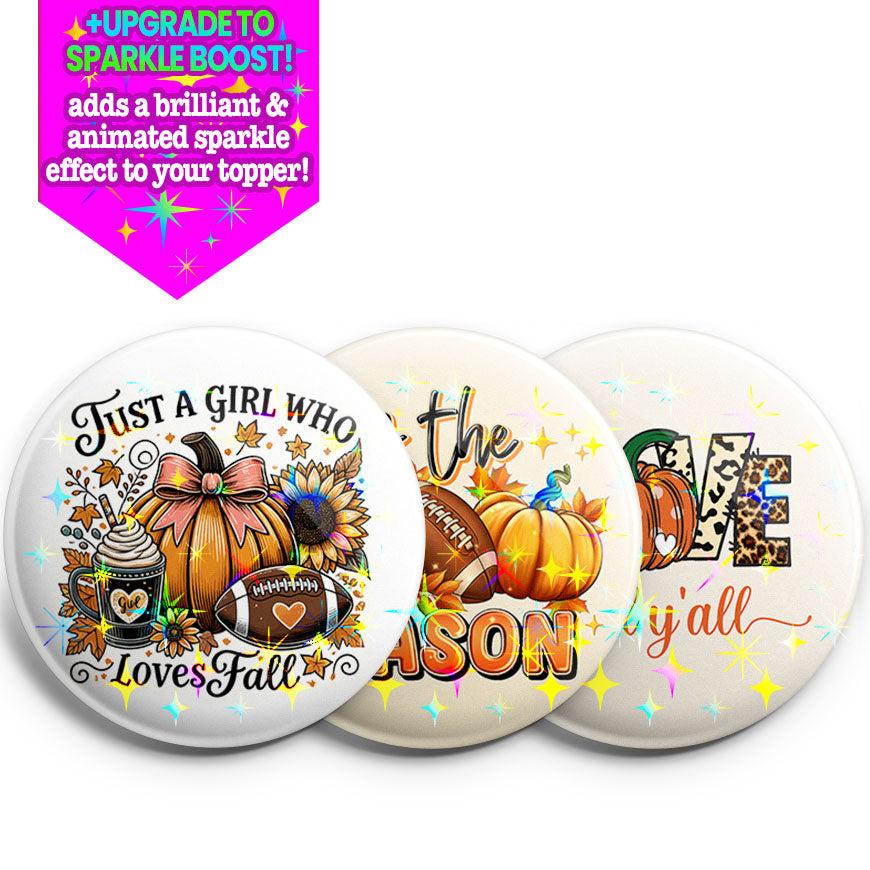 Football & Fall Y'all Topper 3-Pack (Save 5%) - Make Them Sparkle - Topperswap
