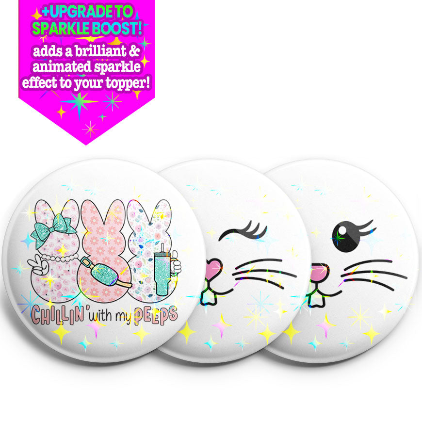 Peeps & Bunny Faces Topper 3-Pack - Make Them Sparkle - Topperswap