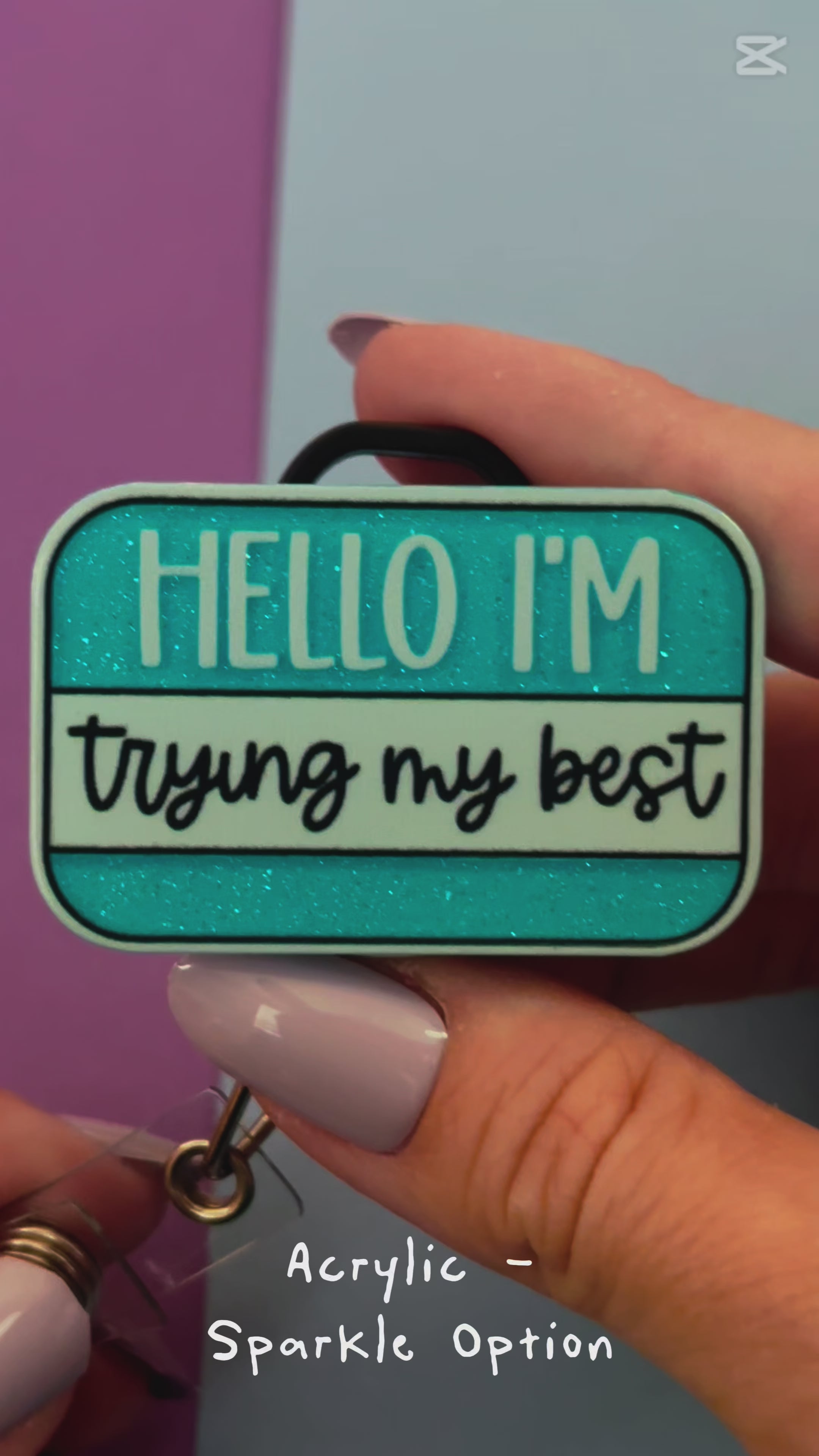 Hello I'm Trying My Best - Blue Pop Topper - - Topperswap