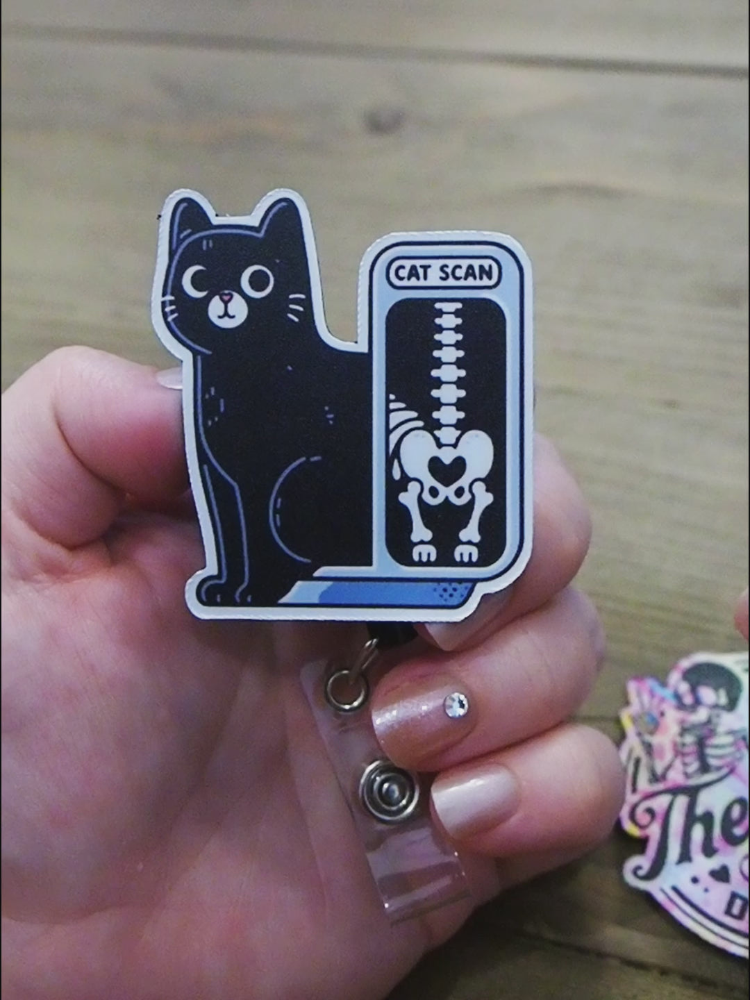 Cat Scan Pop Topper Swapfinity Retractable ID Badge Reel - - Topperswap