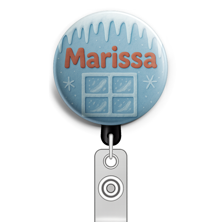 Custom Design – A personalized design prominently featuring the name "Mariss… - Badge Reel (Alligator, Black) - Topperswap