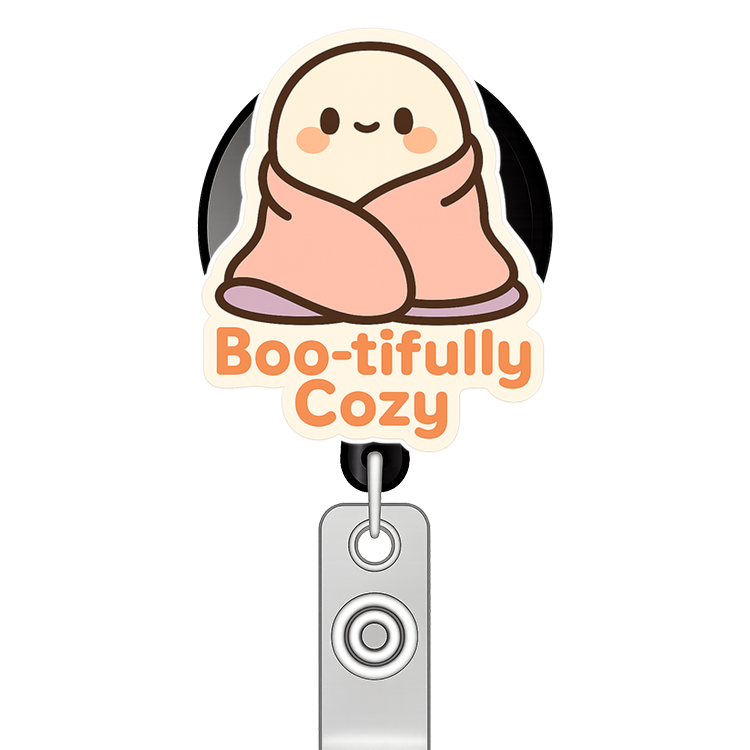 Custom Design – Ghost wrapped in blanket with text 'Boo-tifully Cozy' - - Topperswap