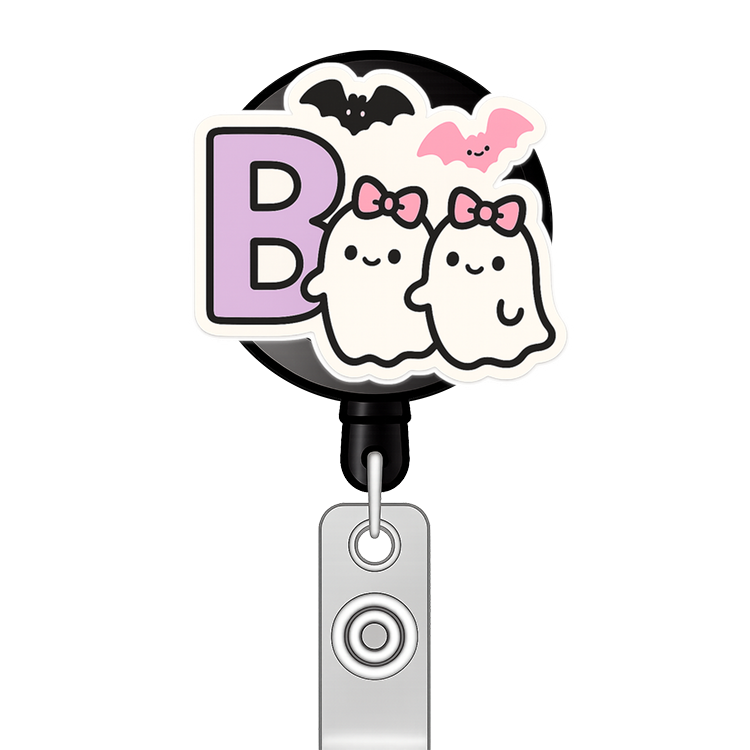 Custom Design – the letter "B" with 2 cute ghosts side by side to the right… - - Topperswap