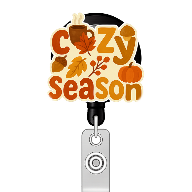 Custom Design – The text "cozy season" with each letter themed up with fall… - - Topperswap