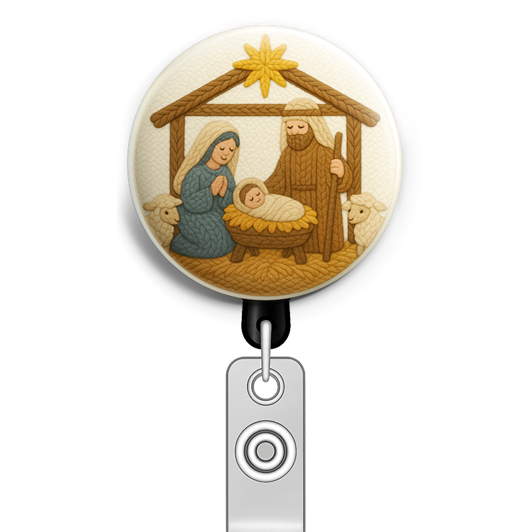 Custom Design – Realistic embroidered nativity scene with Mary, Joseph, and… - - Topperswap