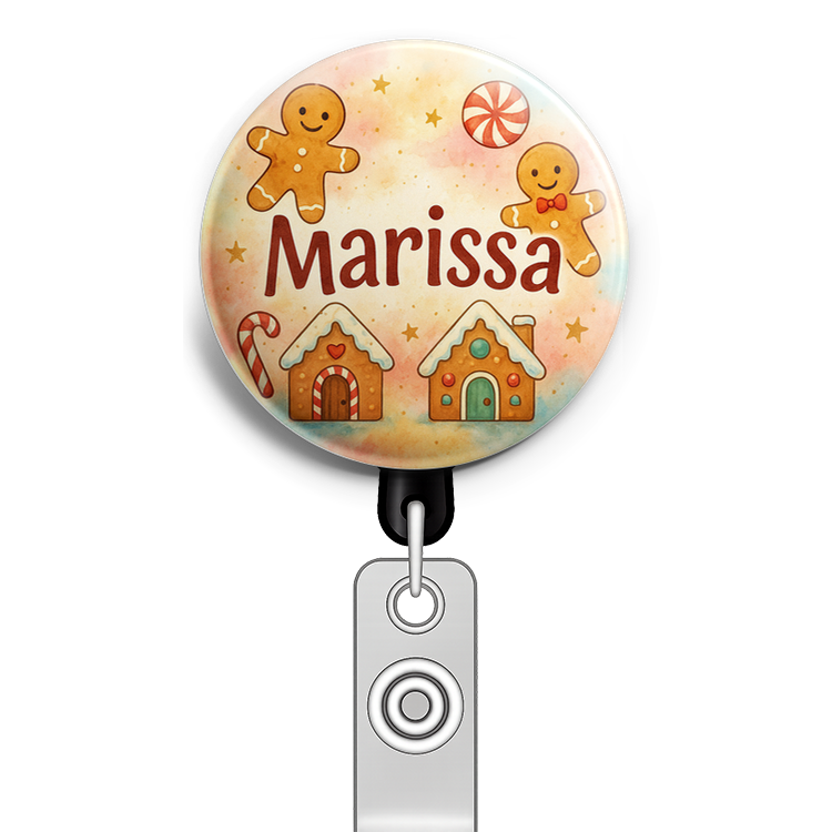 Custom Design – A personalized design prominently featuring the name "Mariss… - Badge Reel (Alligator, Black) - Topperswap