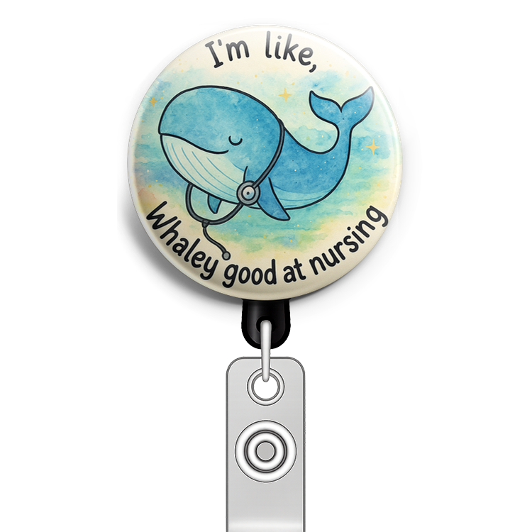 Custom Design – A whale wearing a stethoscope in front of an ocean backgroun… - Topper