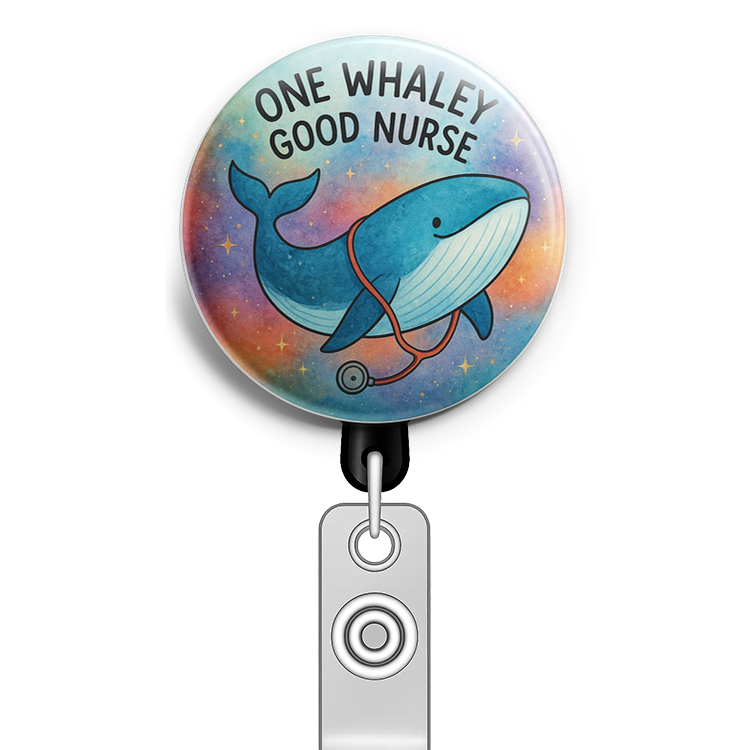 Custom Design – A whale wearing a stethoscope in front of an cosmic backgrou… - Topper