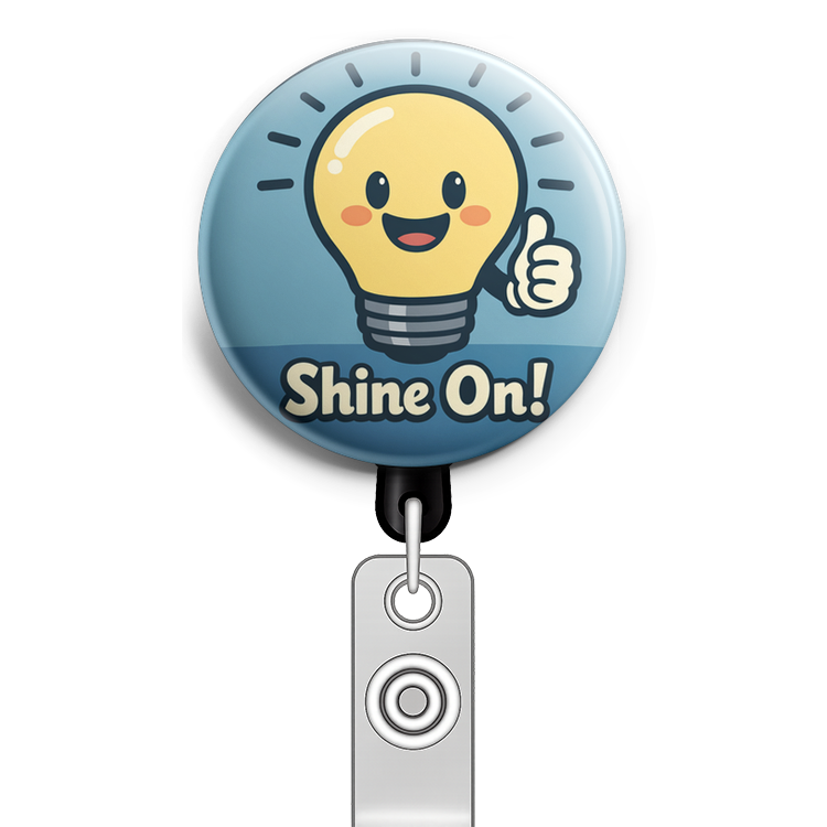 Custom Design – Design a circular badge featuring an anthropomorphic light b… - - Topperswap
