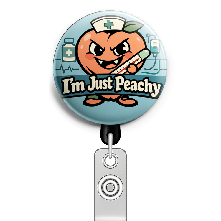 Custom Design – Create a circular design featuring a cute, maniacal peach ch… - - Topperswap