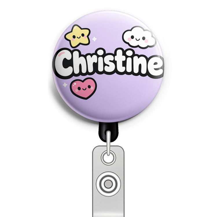 Create a circular badge design centered around the name 'Chr… - Badge Reel