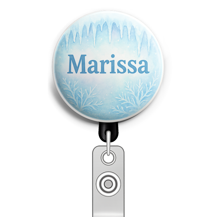 Custom Design – A personalized design prominently featuring the name "Mariss… - Badge Reel (Alligator, Black) - Topperswap