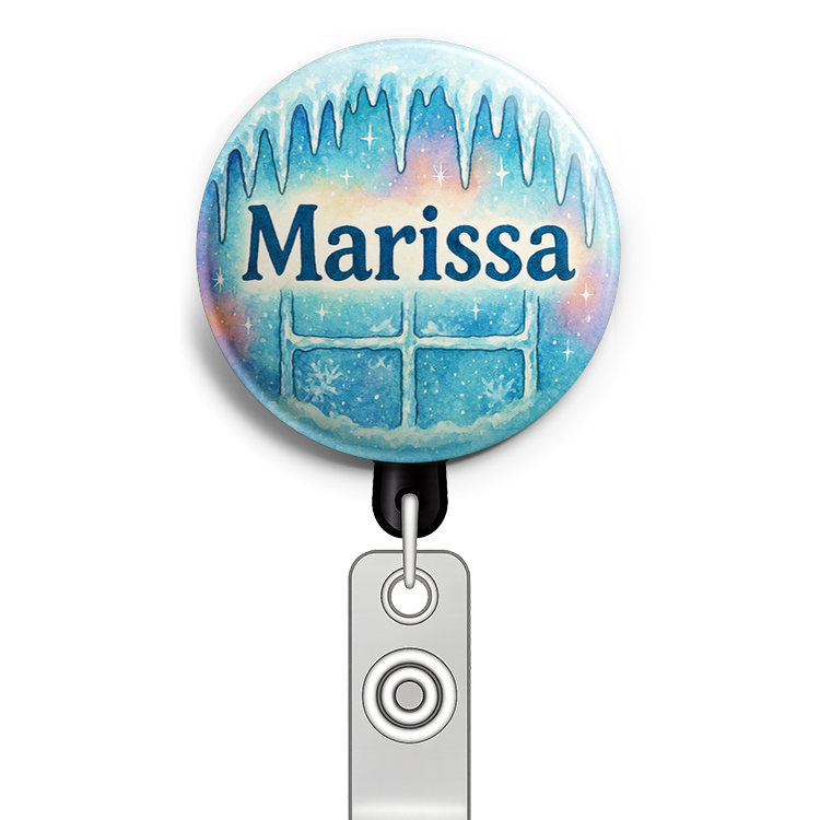 Custom Design – A personalized design prominently featuring the name "Mariss… - Badge Reel (Alligator, Black) - Topperswap
