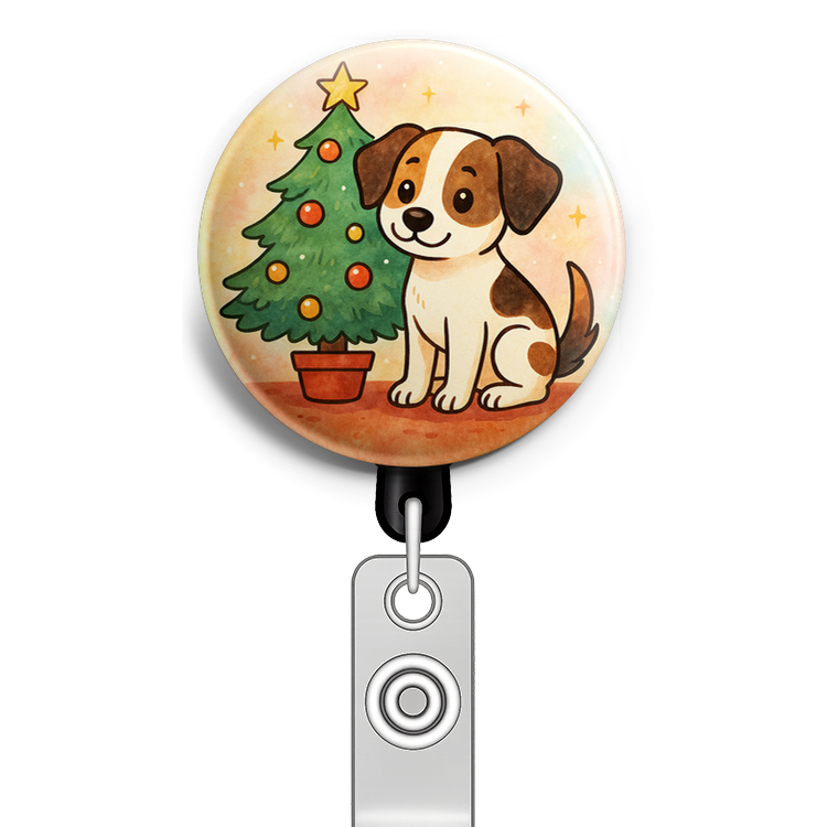 Custom Design – My dog by a Christmas tree - Topper