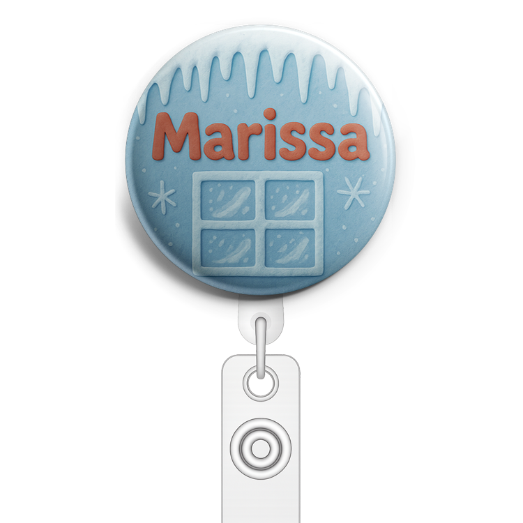 Custom Design – A personalized design prominently featuring the name "Mariss… - Badge Reel (Alligator, White) - Topperswap
