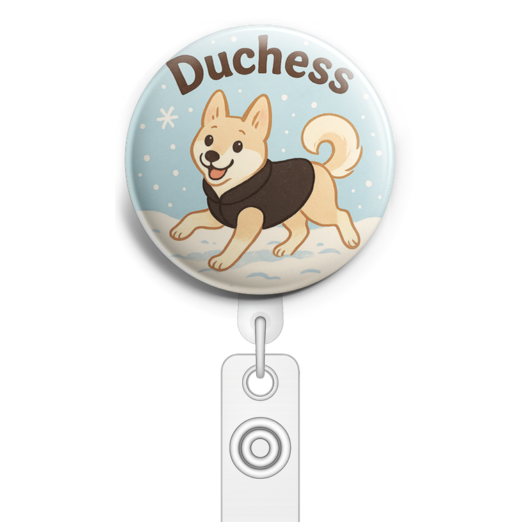 Custom Design – Duchess playing in the snow - Topper