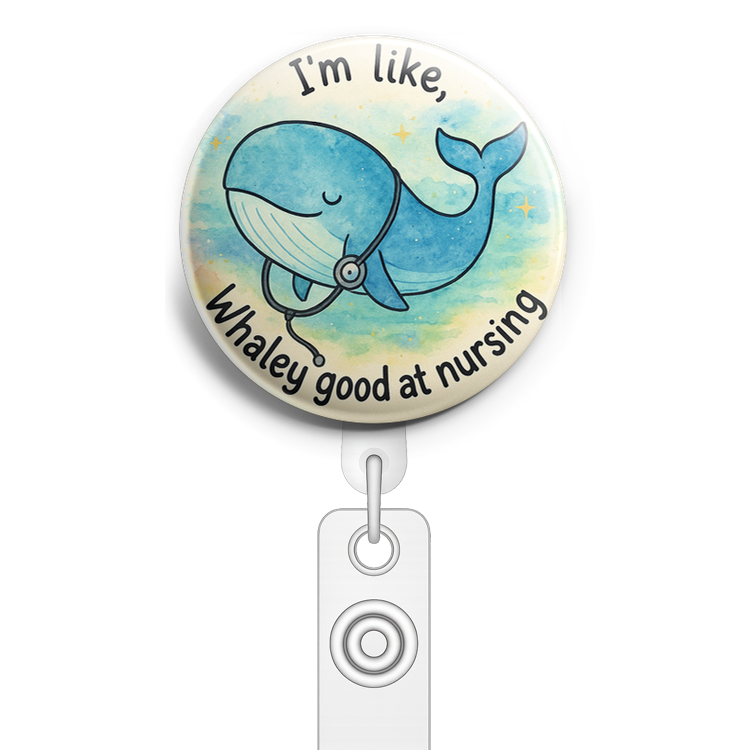 Custom Design – A whale wearing a stethoscope in front of an ocean backgroun… - Topper