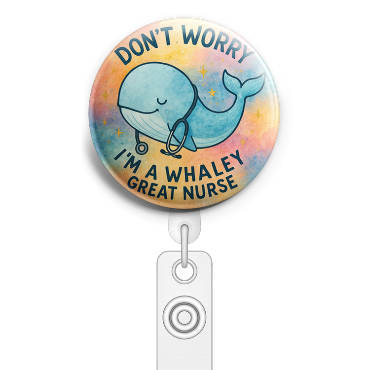 Custom Design – A whale wearing a stethoscope in front of a cosmic backgroun… - Topper