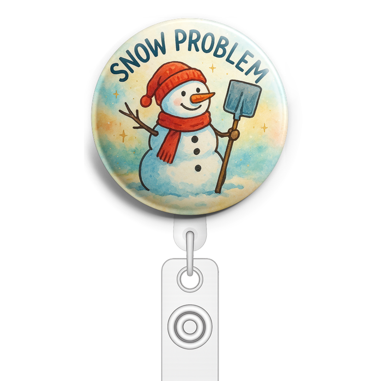 Custom Design – Snowman with shovel and text 'Snow Problem' - Topper