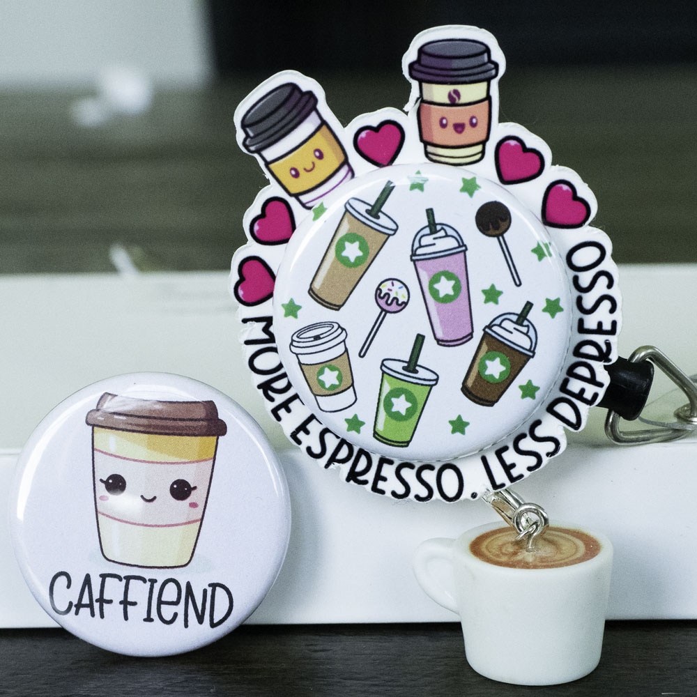 Tulip Latte Art Badge Reel Add-on - - Topperswap