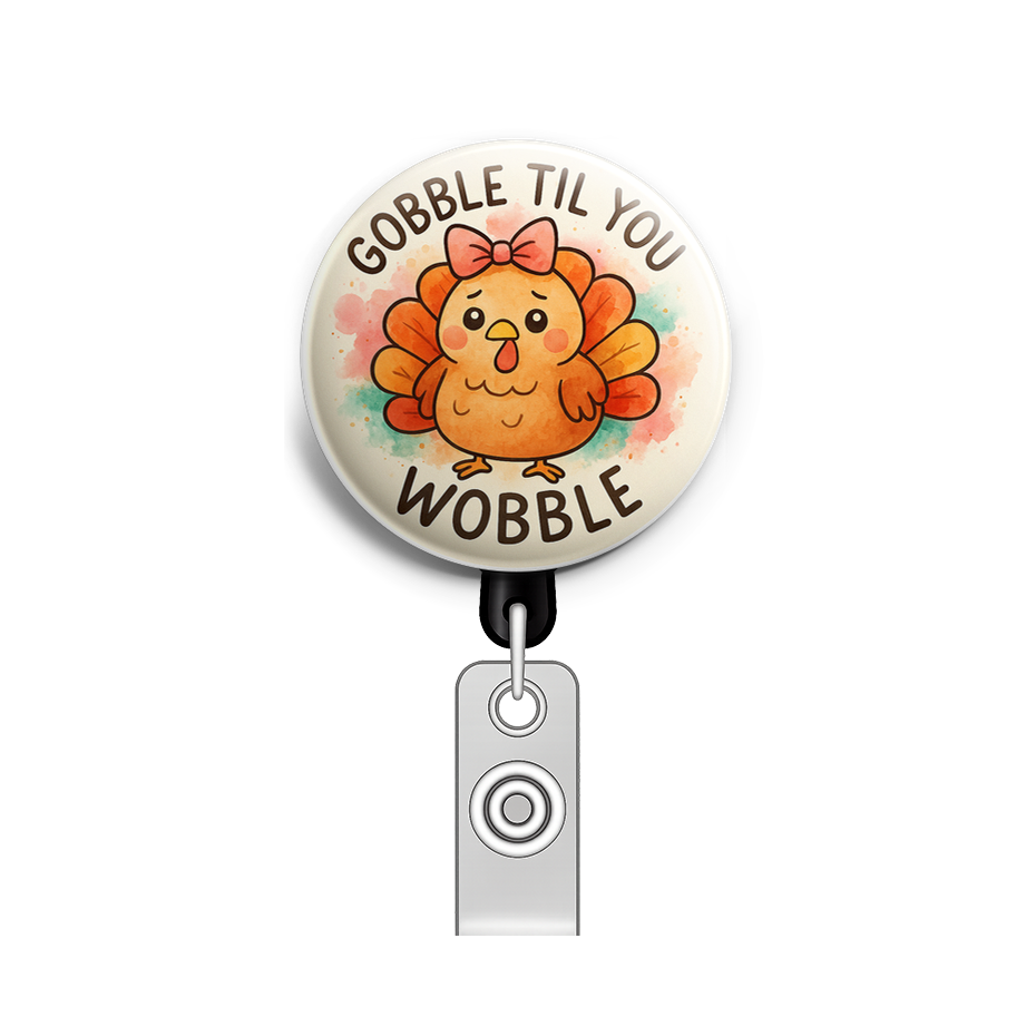 Custom Design – Fat confused and dumb kawaii turkey with a bow and text "gob… - - Topperswap