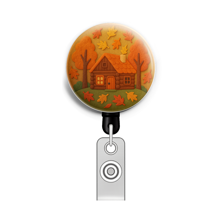 Custom Design – A cozy cabin surrounded by falling leaves - - Topperswap