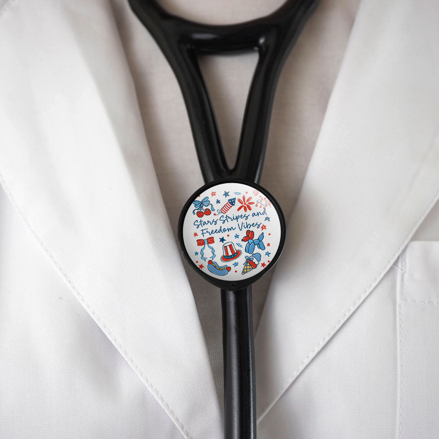 Stars, Stripes & Freedom Vibes Stethoscope Tag - - Topperswap