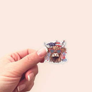 Classic Patriotic Cow Sticker