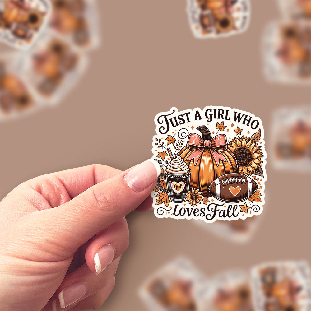 Just a Girl Who Loves Fall Sticker - Classic Shine - Topperswap