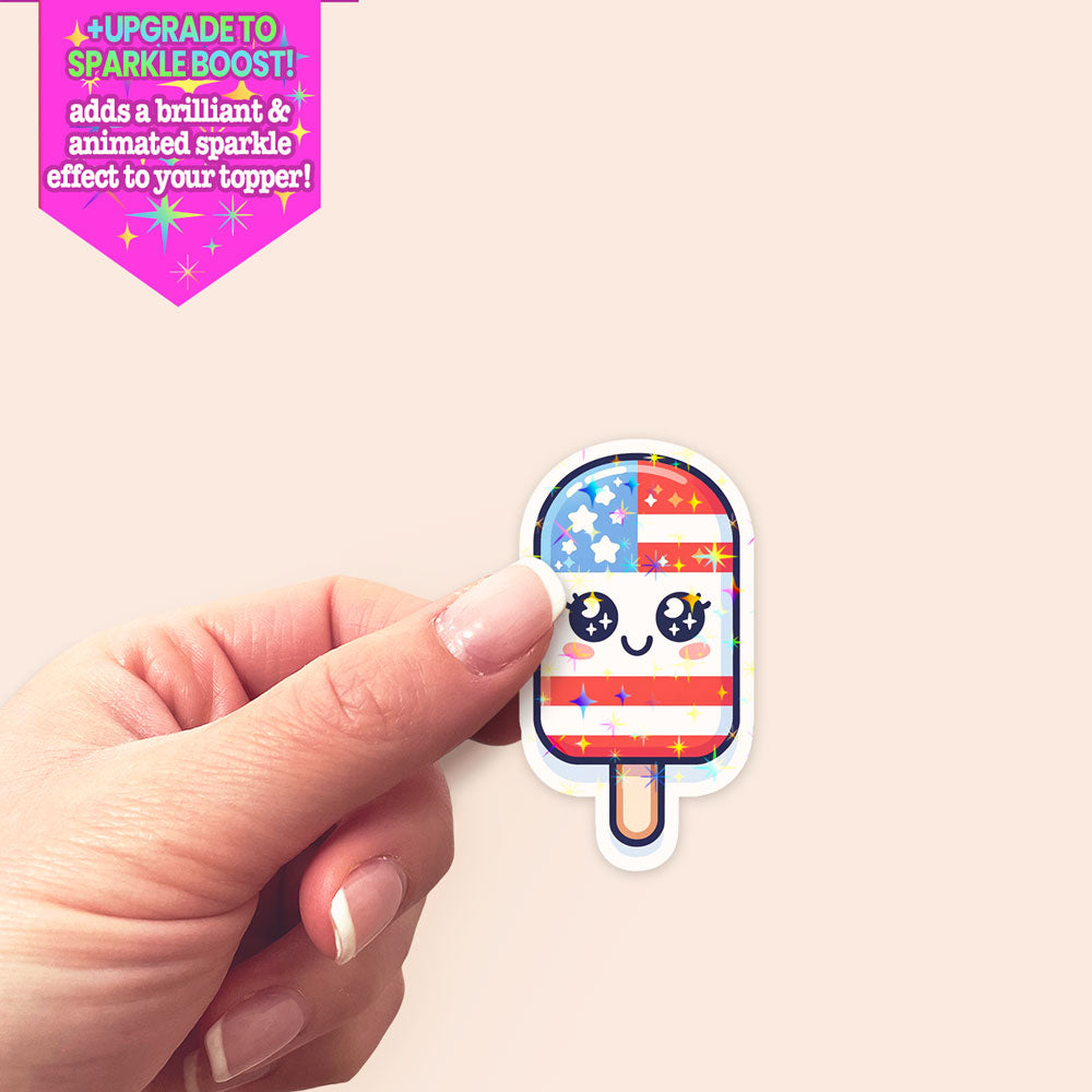 Patriotic Ice Pop Sticker - - Topperswap