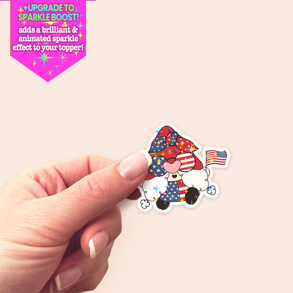 Fun Patrioric Gnome Sticker - - Topperswap