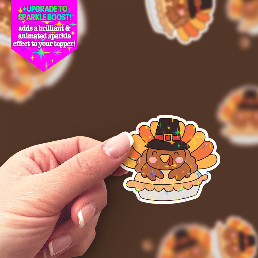 Pumpkin Pie Turkey Sticker - Make it Sparkle - Topperswap