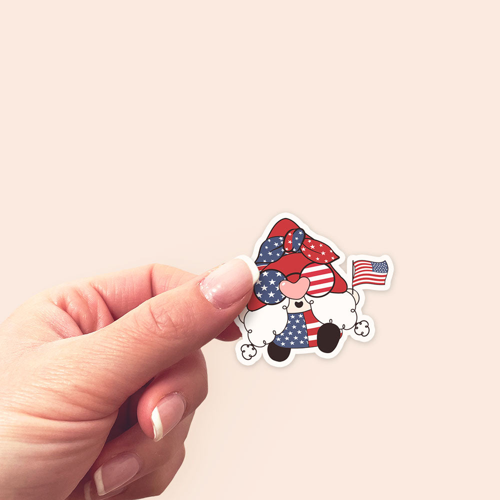 Fun Patrioric Gnome Sticker - - Topperswap