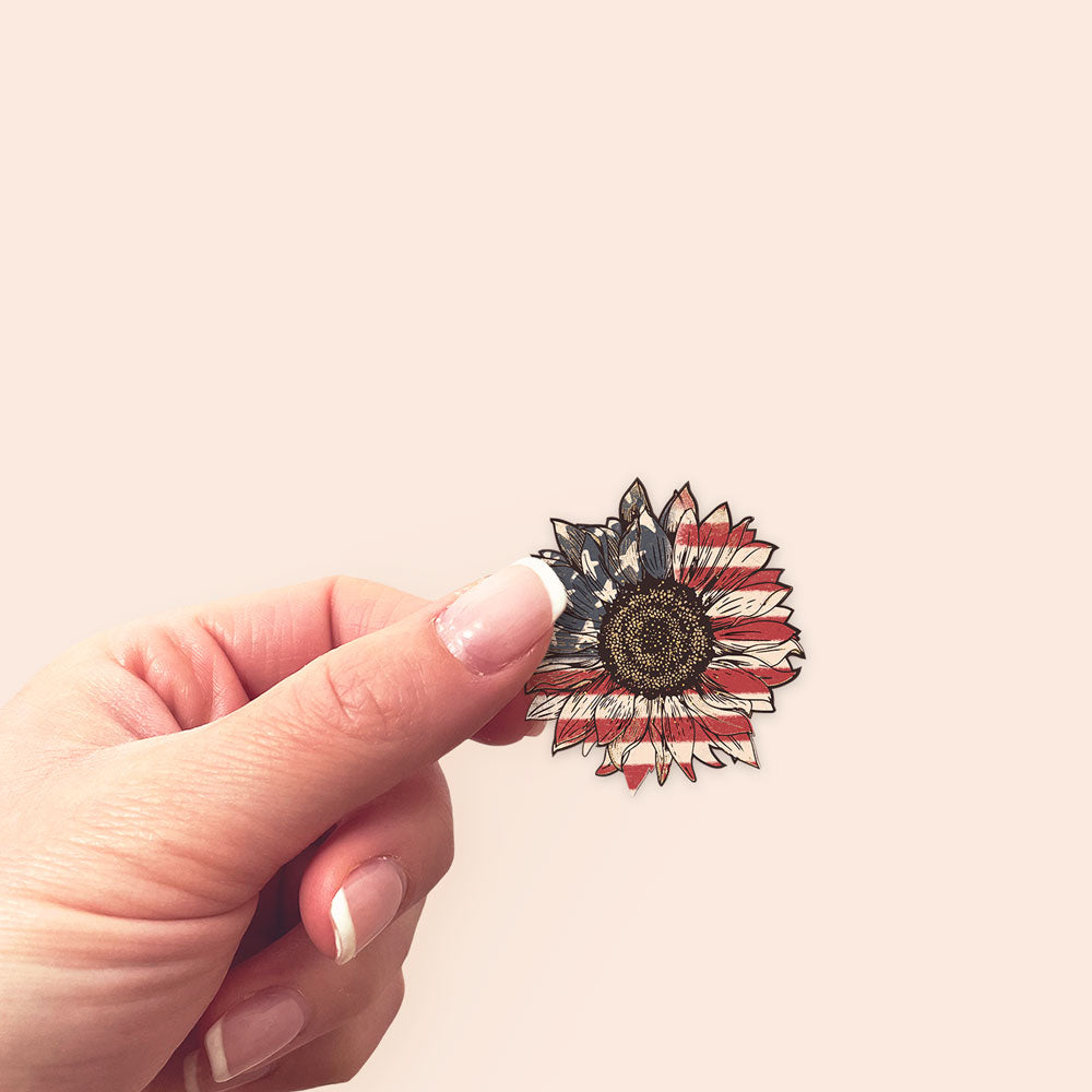 Patriotic Flower Sticker - - Topperswap